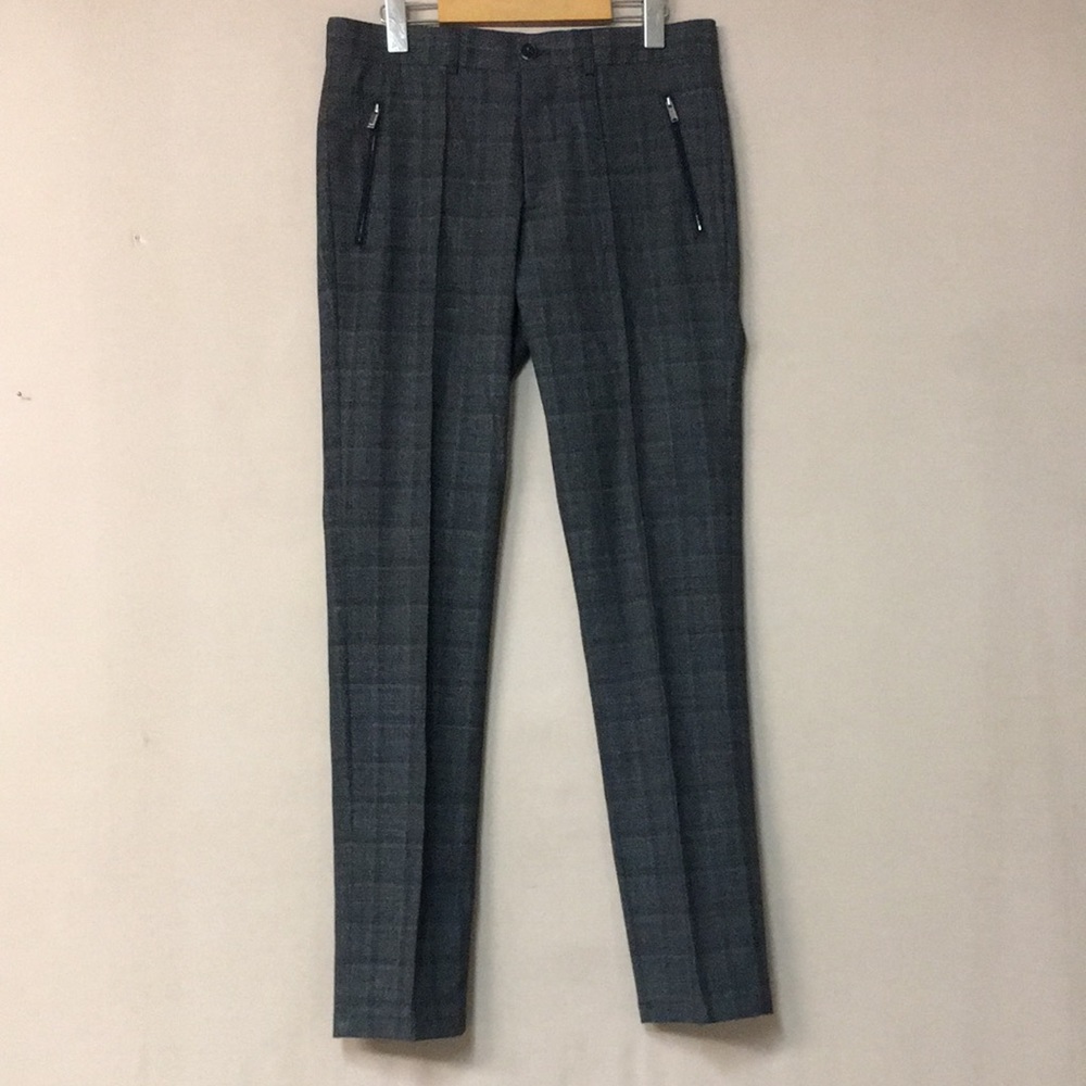 New Karl Lagerfeld Paris Women’s Gray Wool Blend Straight Leg Trousers. Sz 30